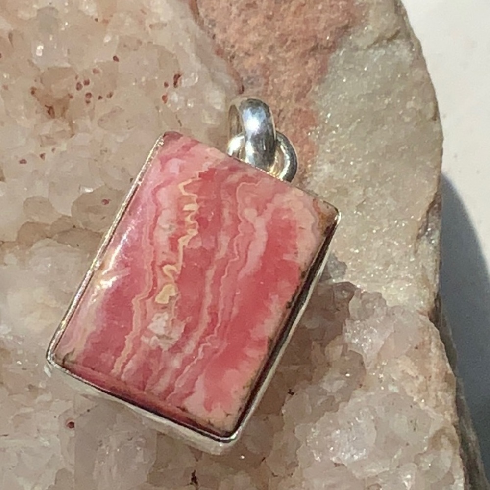 RHODOCHROSITE 925 STERLING SILVER PENDANT